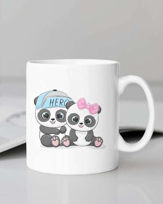 Printed Mug For Kids | Cute Animal Design | | Boys | Girls | Kids | (325 ml, White) 06