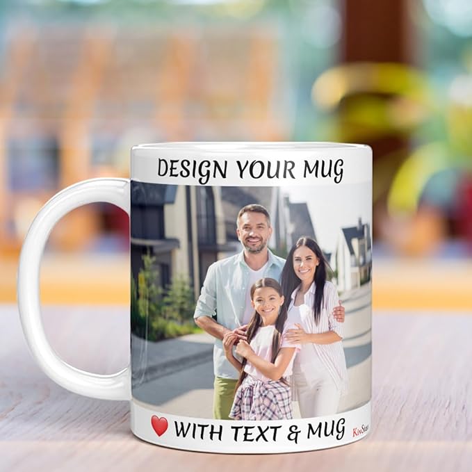 Mug with Photo White Ceramic Cup Customized/Personalized with Picture, Text, Quotes, Name Gift for Birthday, Anniversary, Valentine's Day- 325 ML, White