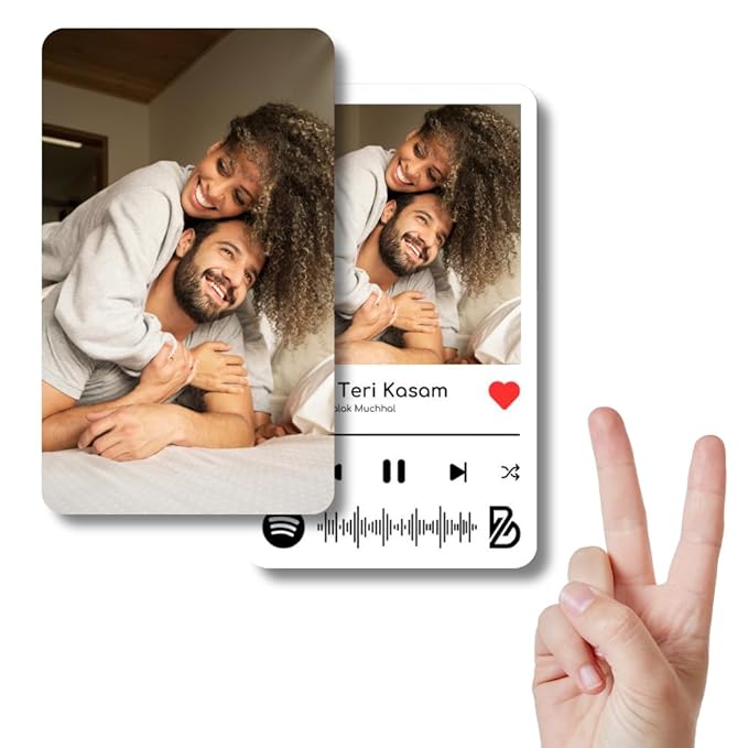 Customized Wallet Cards for Him Unwrap Love with Spotify Song Photo Card and Music Player Design on the Backside Perfect for Thanksgiving