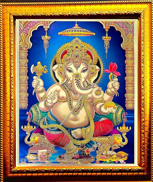 Ganesh Ji Handicraft Wood Photo Frame (35 x 25 x 1 cm, Multicolour)
