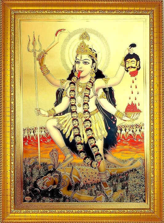 Kaali Maata Wood Photo Frame (35 x 25 x 1 cm, Multicolour)