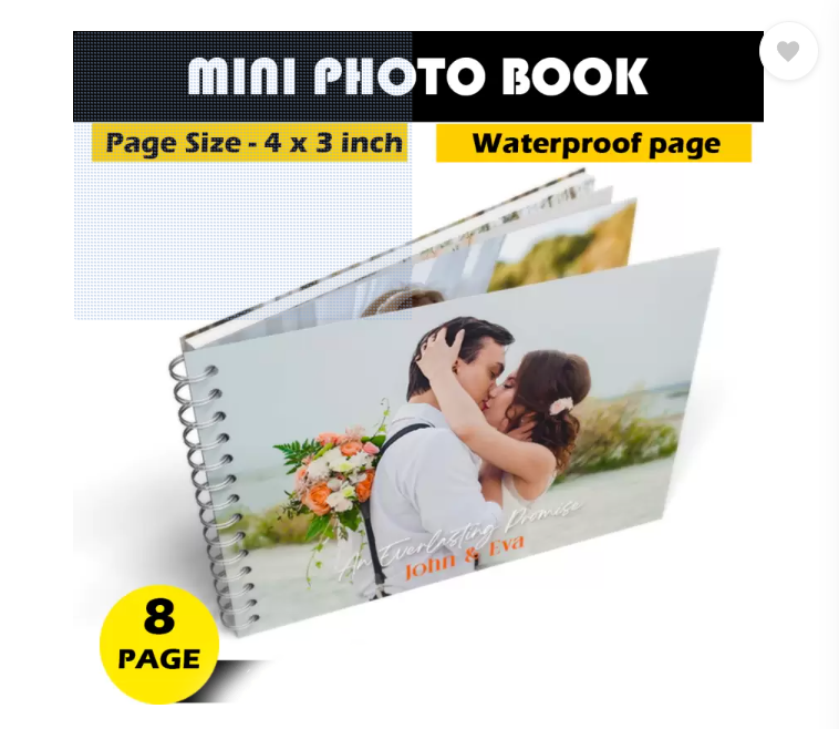 Personalised Mini Photo Album Easel for 4 by 6-Inch Prints, Navy Blue | 16 Photos Spiral Bound 03