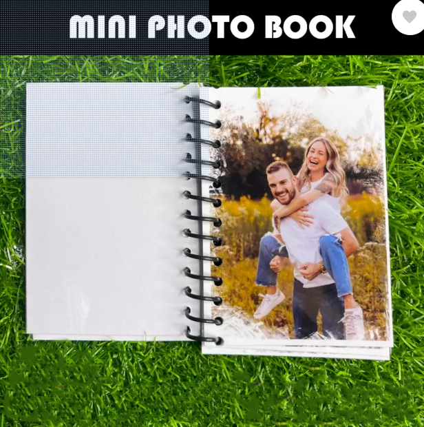 Personalised Mini Photo Album Easel for 4 by 6-Inch Prints, Navy Blue | 16 Photos Spiral Bound 03