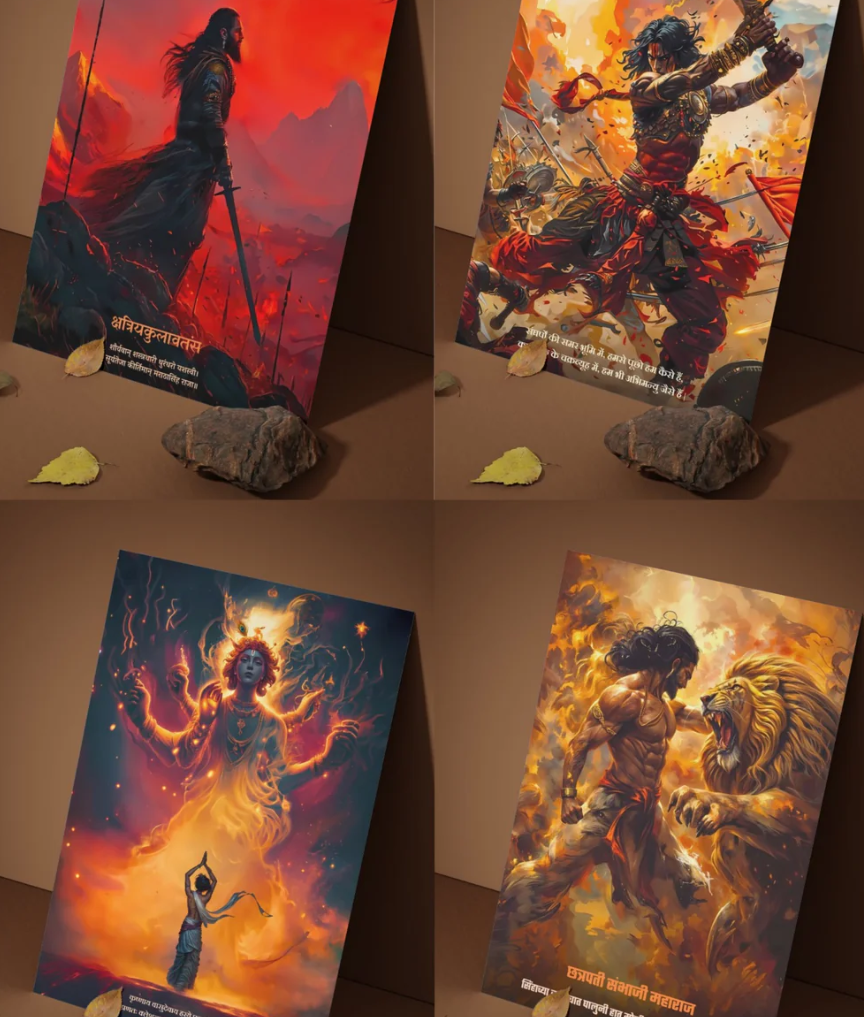 25 Large Posters Combo + Free "शस्त्र • शास्त्र • शौर्य • विद्या" Poster