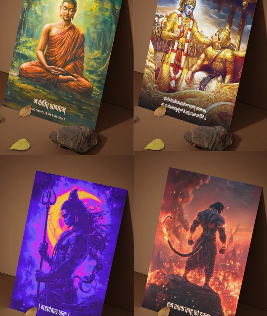 25 Large Posters Combo + Free "शस्त्र • शास्त्र • शौर्य • विद्या" Poster