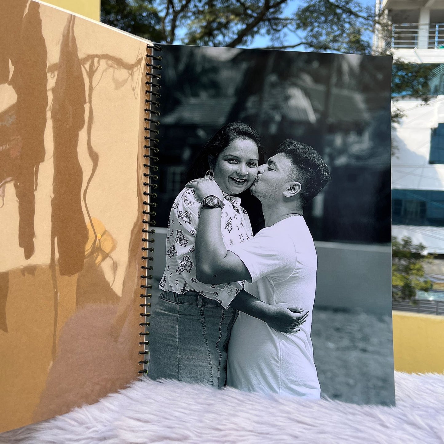 Personalised Mini Photo Album Easel for 4 by 6-Inch Prints, Navy Blue | 50 Photos Spiral Bound