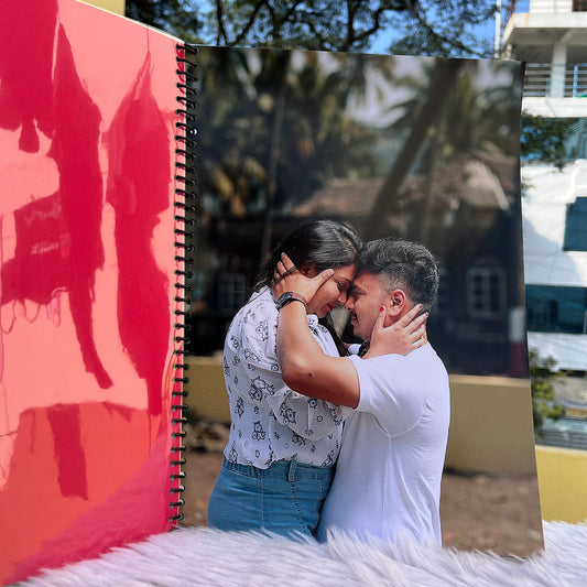 Personalised Mini Photo Album Easel for 4 by 6-Inch Prints, Navy Blue | 50 Photos Spiral Bound