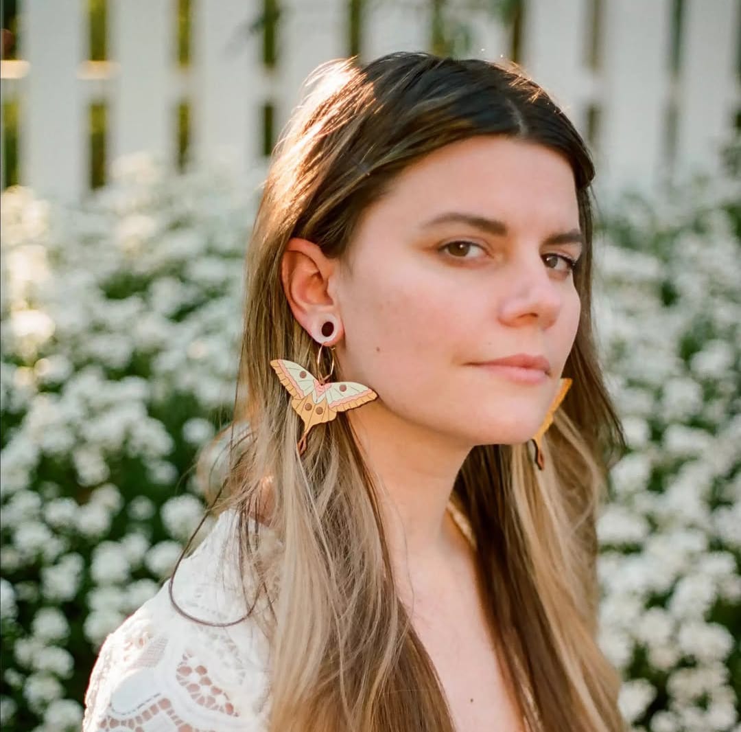 Wooden Butterfly Wing Earrings - sustainable wooden earrings from alderwood, wooden jewelry, butterfly wing earrings, wooden butterfly wings