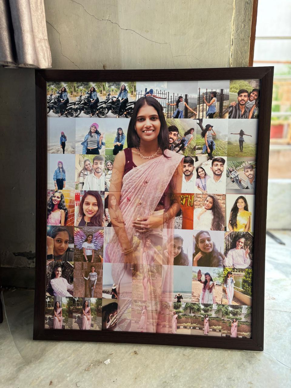 Personalized photo collage frame with custom portrait, perfect gift for loved ones
