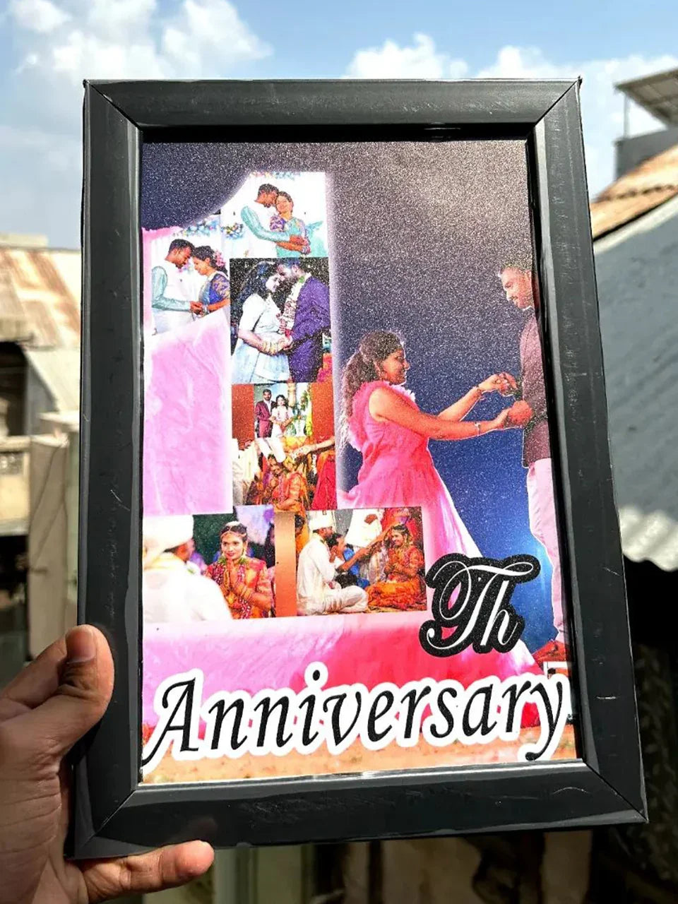 9th Anniversary photo frame with couple memories, perfect gift for wedding anniversaries