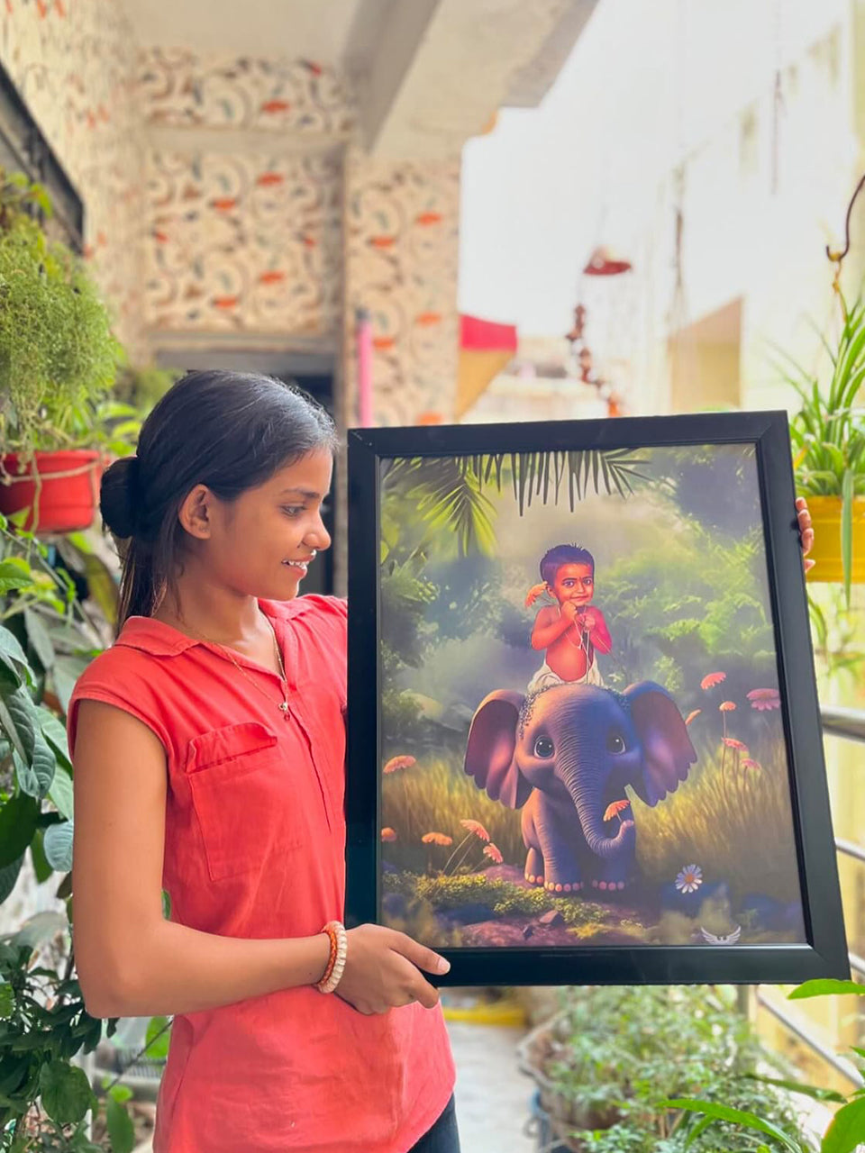 Oil Painting Digital Photo Frame Personalized Start From Only 450/- RS