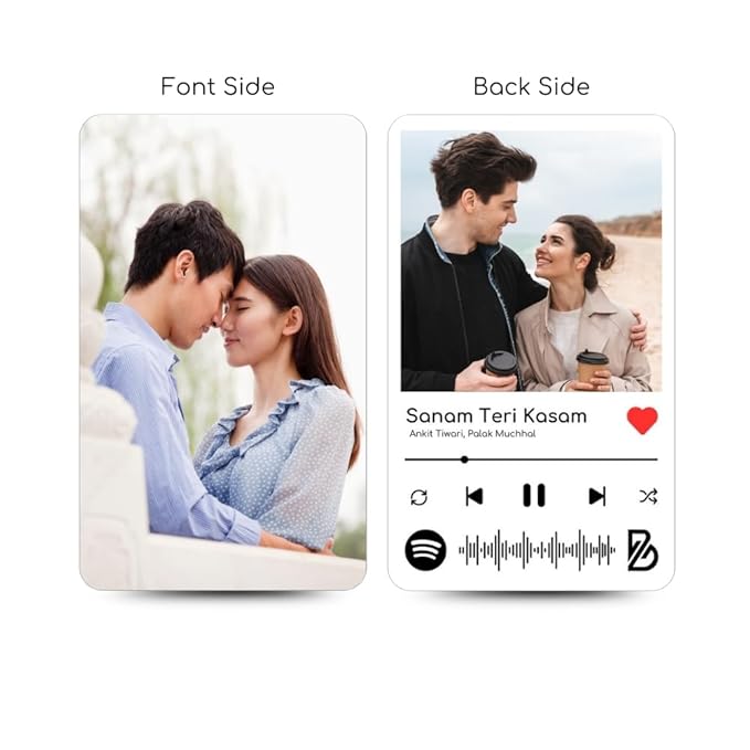 Customized Wallet Cards for Him Unwrap Love with Spotify Song Photo Card and Music Player Design on the Backside Perfect for Thanksgiving