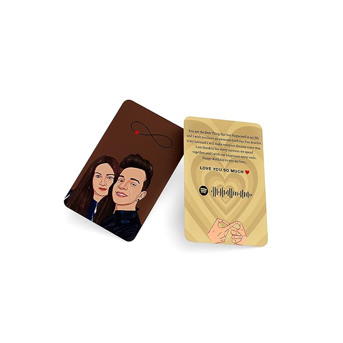 Customized Wallet Card - Your Photo, Illustration Or Bitmoji, Message, Spotify Song Code Backside Best For Special Occasion Gift For Loved One For Thanksgiving