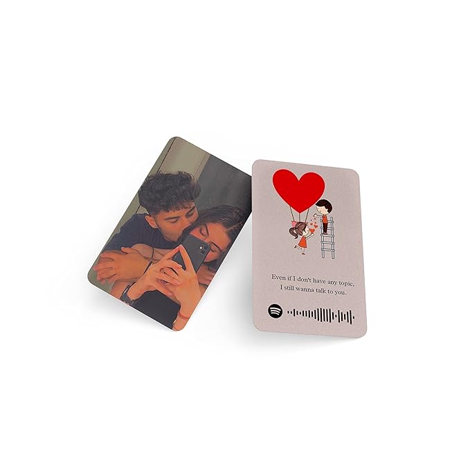Customized Wallet Card - Your Photo, Illustration Or Bitmoji, Message, Spotify Song Code Backside Best For Special Occasion Gift For Loved One For Thanksgiving