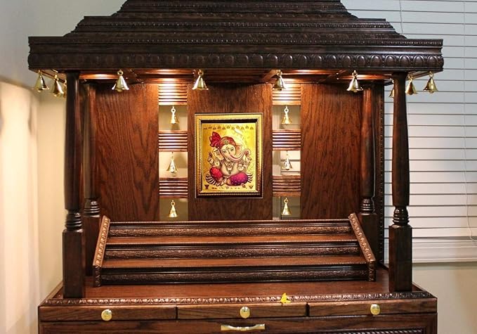 Ganesh Ji Photo Frame for Wall and Pooja/Poster for Pooja/Religious Framed... Rectangular, Wood, Ganeshjee 1