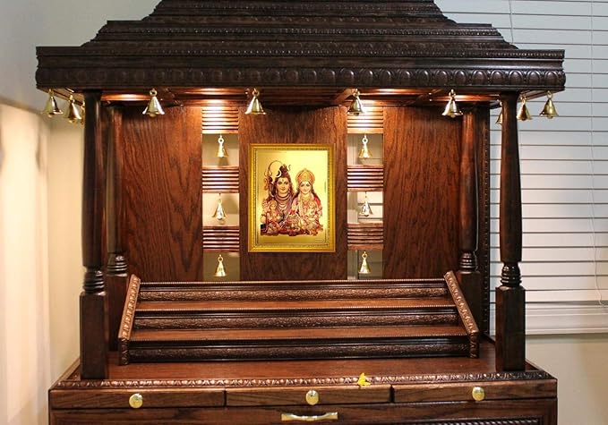 Handicraft Wood Wall And Pooja Photo Frame (35 x 25 cm, Multicolour)