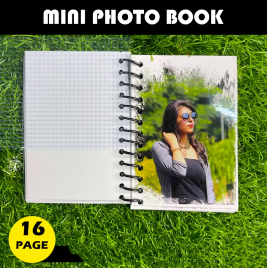 Personalised Mini Photo Album Easel for 4 by 6-Inch Prints, Navy Blue | 16 Photos Spiral Bound 03