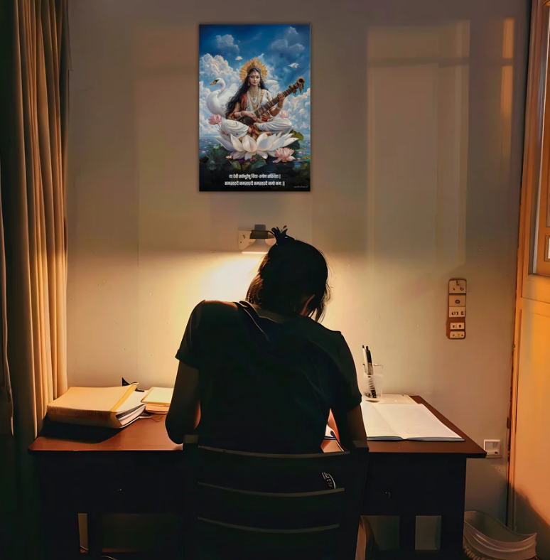 या देवी सर्वभूतेषु" Maa Saraswati Poster | 8k | Premium Glossy