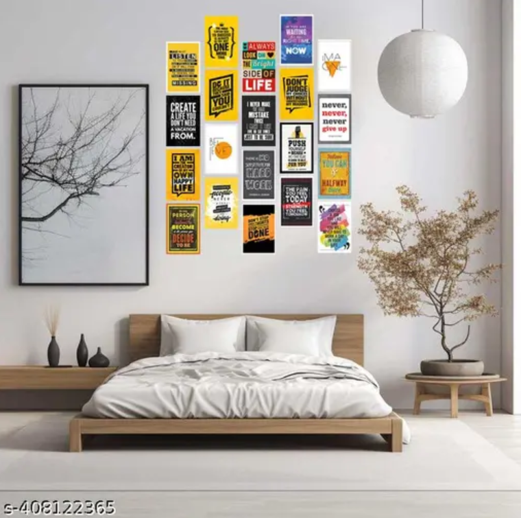 Inspirational Motivational Quotes Wall Abstract Poster for Room Home and Office Decor, Multicolor (Pack of 20) (A6 SIZE)