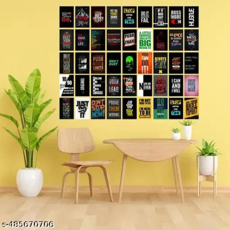 45 Motivational Inspirational Wall Collage Kit Posters - 4 x 6 Inches Posters for Room Wall Decoration - Wall Art For Bedroom, Office, Living room.