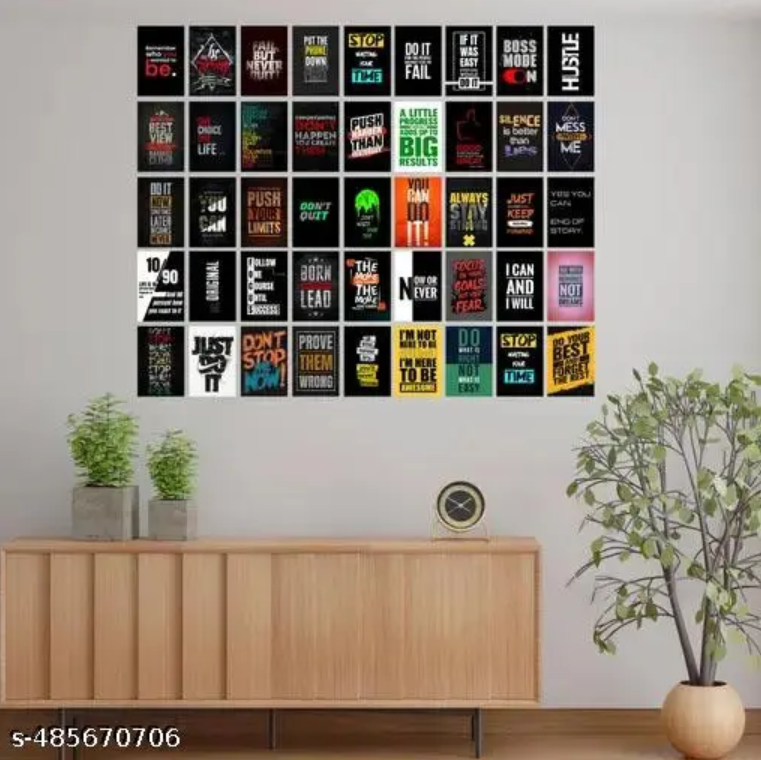 45 Motivational Inspirational Wall Collage Kit Posters - 4 x 6 Inches Posters for Room Wall Decoration - Wall Art For Bedroom, Office, Living room.