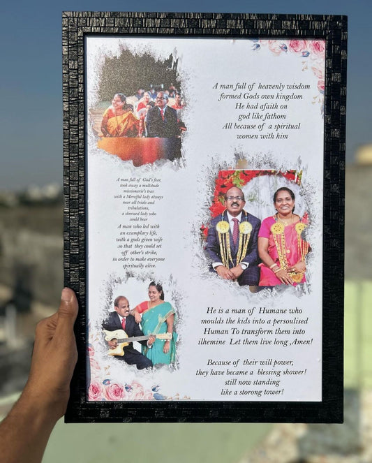 collage photo with Personalised message frame Gift photo frame
