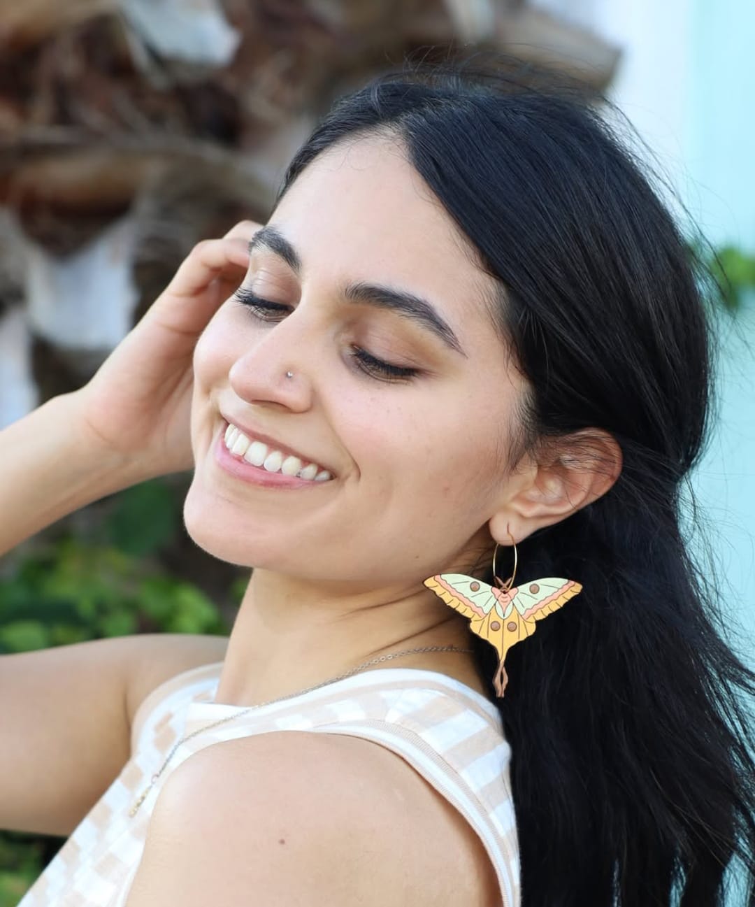 Wooden Butterfly Wing Earrings - sustainable wooden earrings from alderwood, wooden jewelry, butterfly wing earrings, wooden butterfly wings