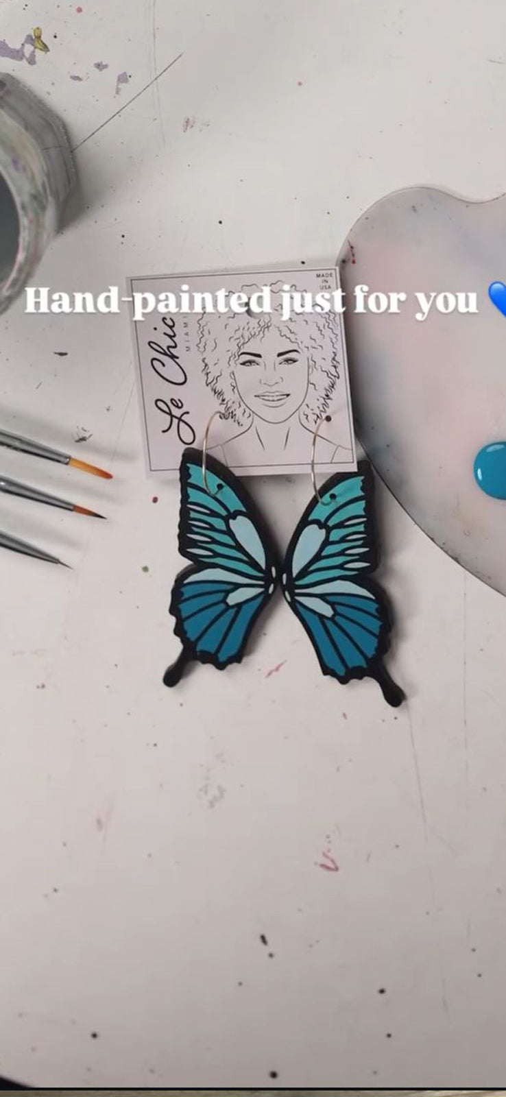 Wooden Butterfly Wing Earrings - sustainable wooden earrings from alderwood, wooden jewelry, butterfly wing earrings, wooden butterfly wings (Copy)